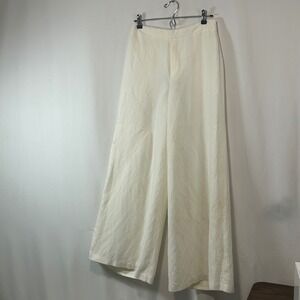White Wide Leg Trousers Womens Size 8 Dress Pants Casual Summer‎ Chic